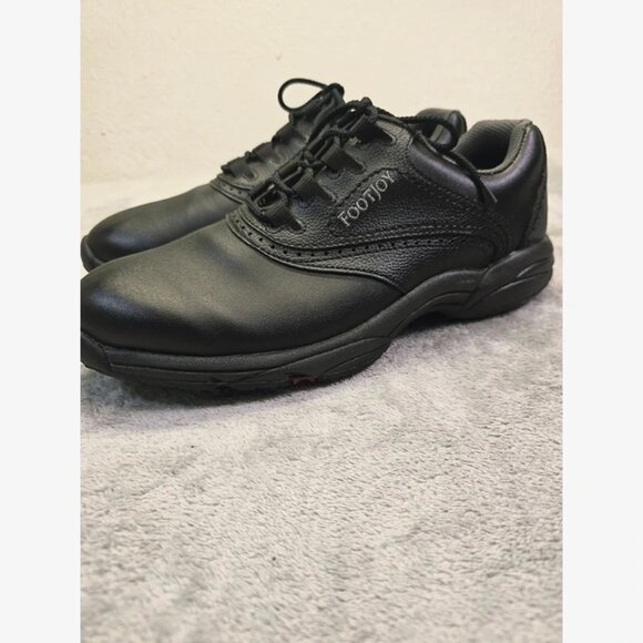 FootJoy Greenjoys‎ Golf Shoes Mens 9.5M Black Leather Flex Zone 45449 - Picture 6 of 16